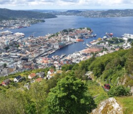 View from Mount Fløyen Blick vom Fløyen