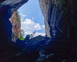 We had to climb through there