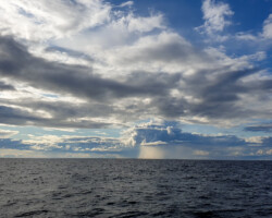 Shifting clouds during the crossing
