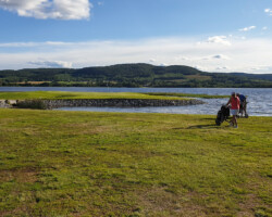 The challenging green on the peninsula