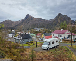 View of the mountains behind Svolvær