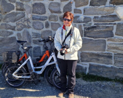 A tough bike climb: 300 meters up, into the wind and fog